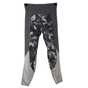 Athleta  Chaturanga Tropical Flow High-Rise Leggings Gray/White Size Small